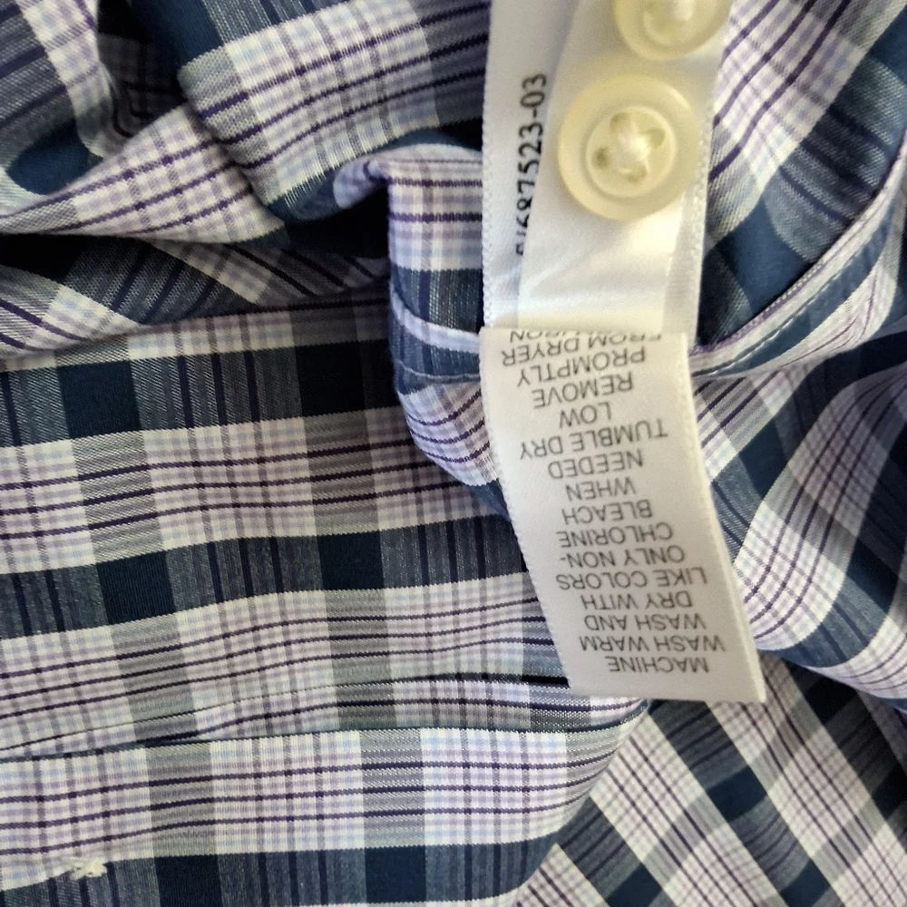 Mens Banana Republic XXL Long Sleeve Button Down Purple Plaid Long Sleeve Shirt
